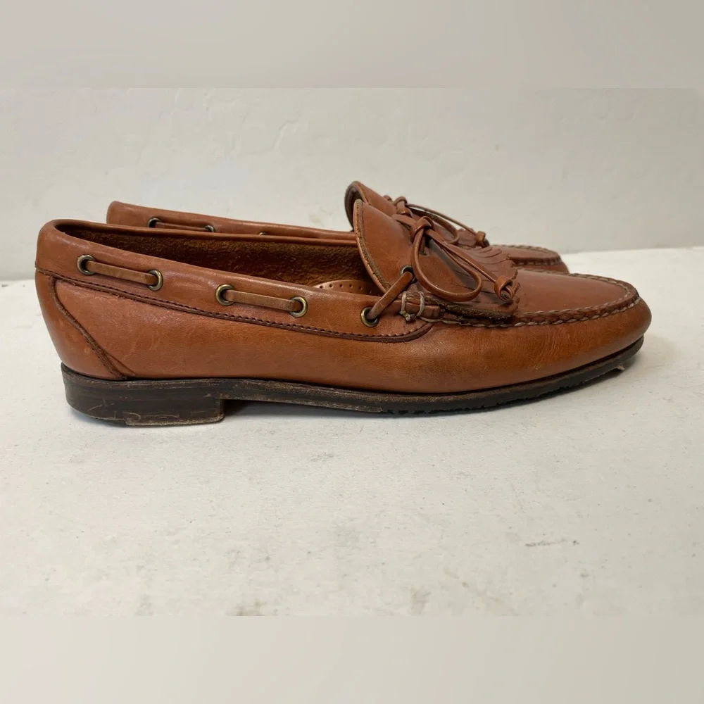 ALLEN‎ EDMONDS Made in USA Slip On Kiltie Muldoon Loafer in Brown Size 9 D